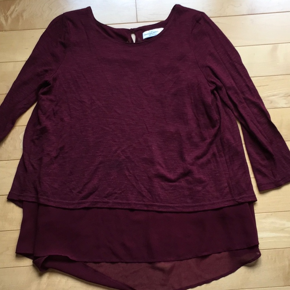 A&F 3/4 sleeve open back sweater.  Chiffon lined.